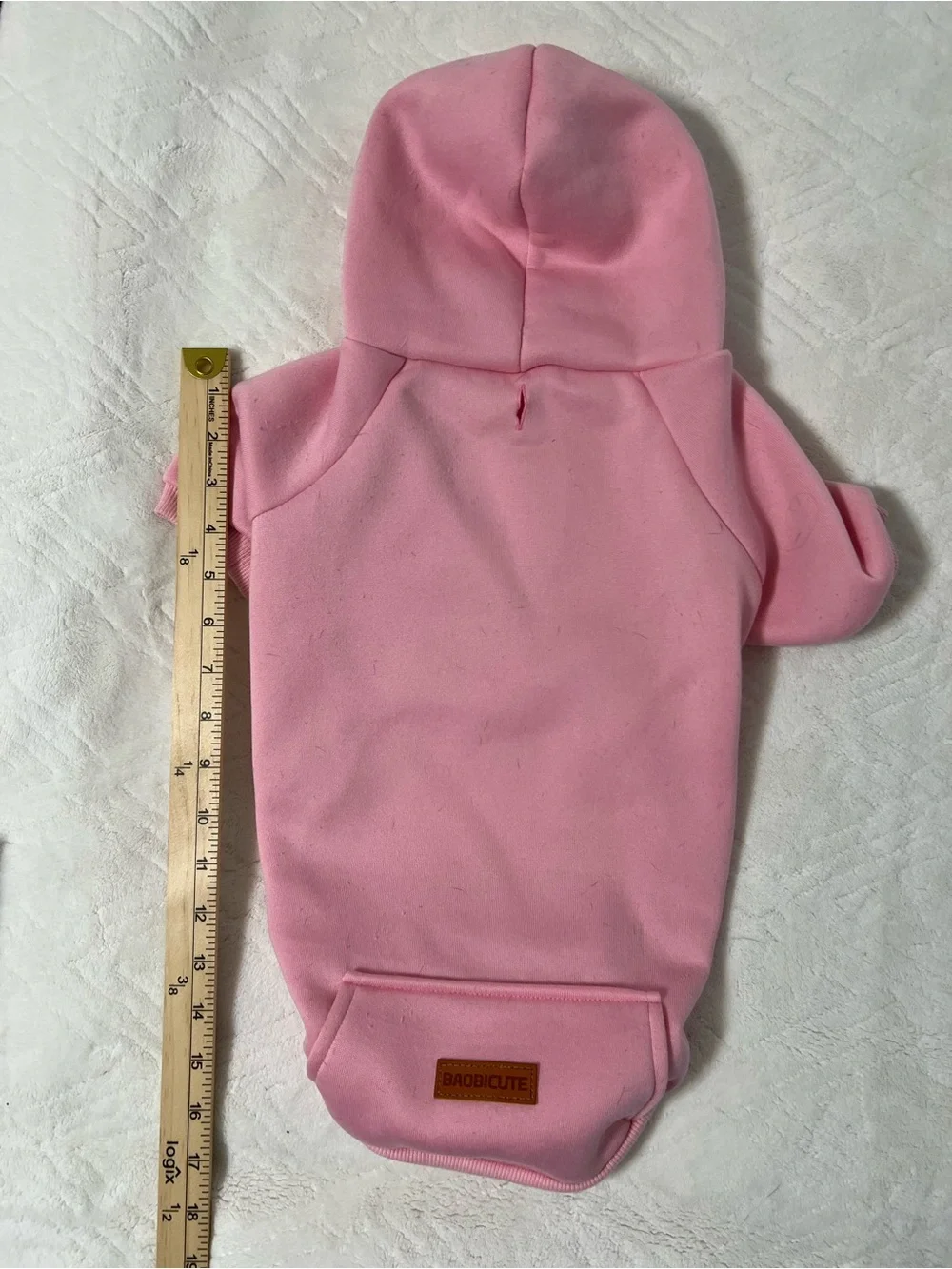 BAOBICUTE Pink Hooded Dog Sweatshirt with Front Pocket